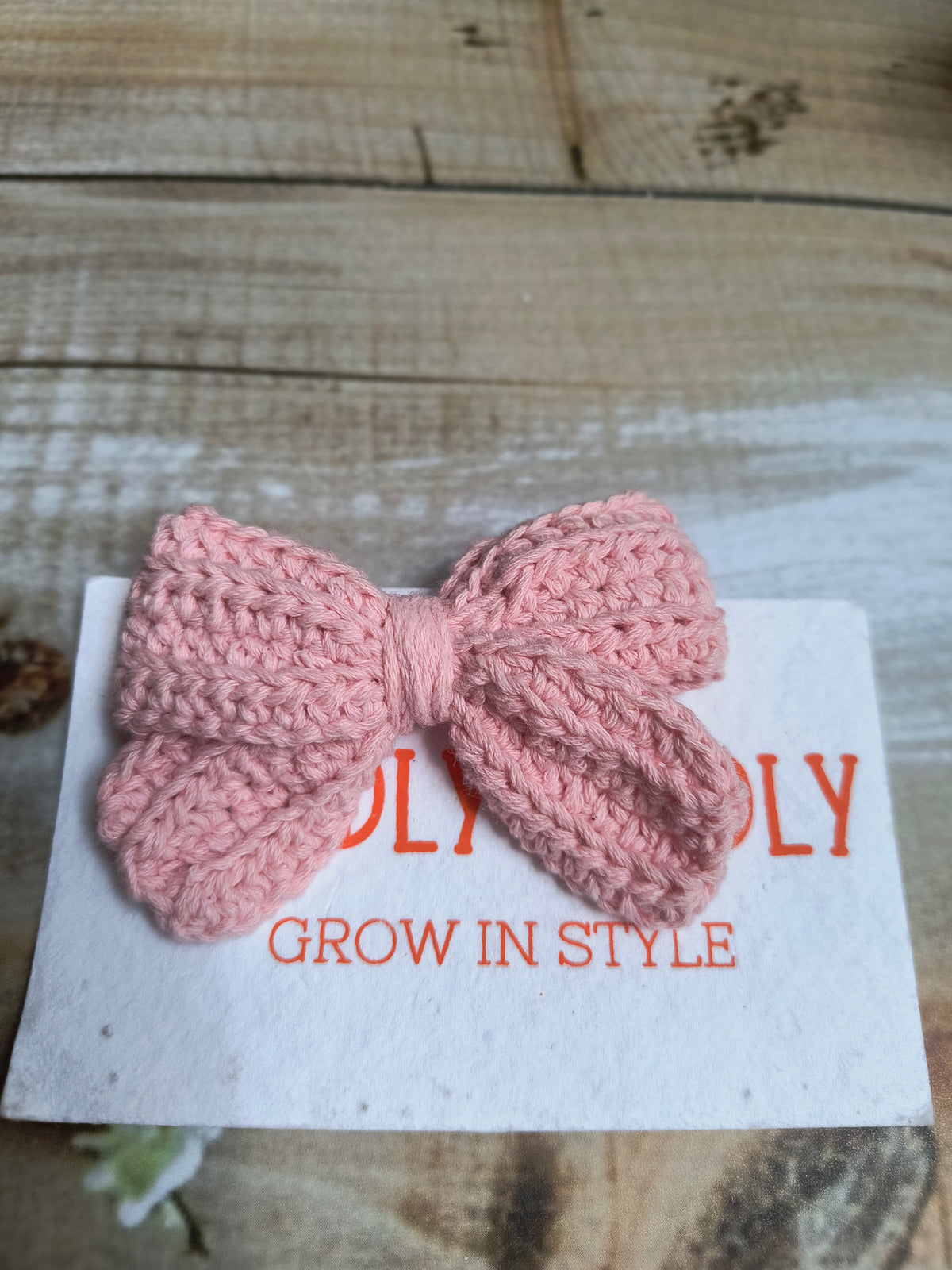 Crochet Cute Bow Alligator Hair Clip - Pink