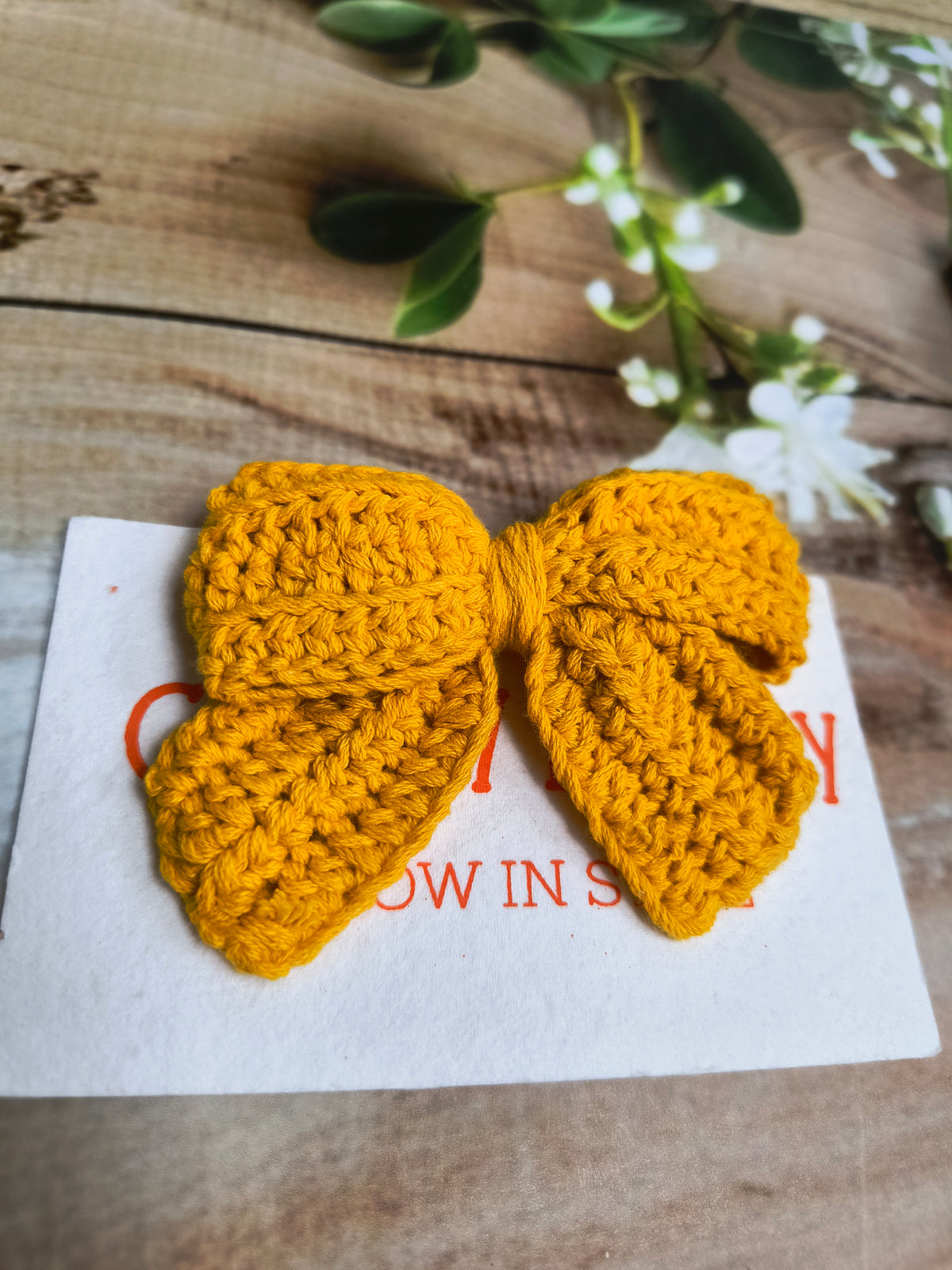 Crochet Cute Bow Alligator Hair Clip - Yellow