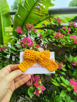 Crochet Bow Alligator Hair Clip - Yellow