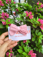 Crochet Cute Bow Alligator Hair Clip - Pink