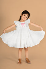 White Swiss Dot Organic Cotton Birthday Dress for Girls