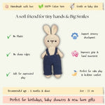 Crochet Bunny with Dungarees – Blue