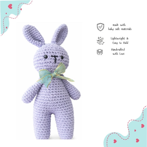 Handmade Crochet Bunny Toy - Purple