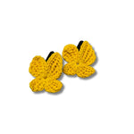 Yellow Butterfly & Ivory Statement Bow Crochet Gift Box – Set of 3 Clips