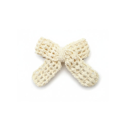 Yellow Butterfly & Ivory Statement Bow Crochet Gift Box – Set of 3 Clips