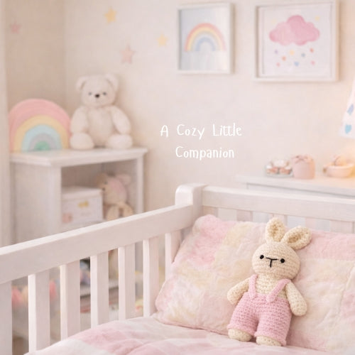 Handmade Crochet Bunny with Dungarees – Pink
