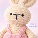 Handmade Crochet Bunny with Dungarees – Pink