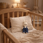 Crochet Bunny with Dungarees – Blue
