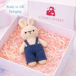 Crochet Bunny with Dungarees – Blue