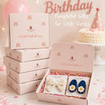 Blue Daisy & Ivory Bow Crochet Gift Box – Set of 3 Clips
