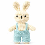 Handmade Crochet Bunny with Dungarees – Powder Blue
