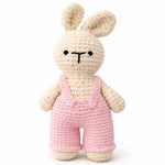 Handmade Crochet Bunny with Dungarees – Pink