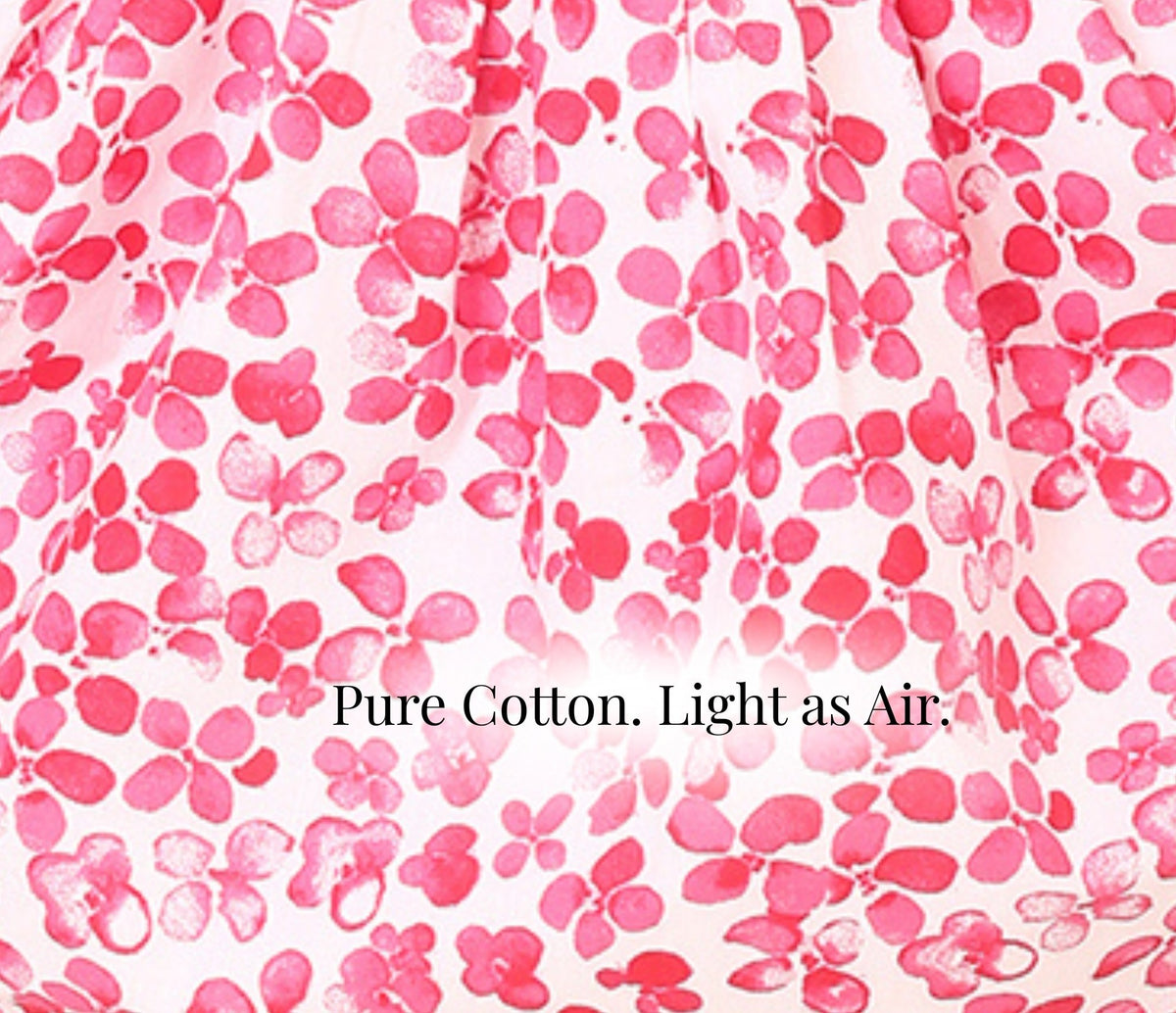 Soft pink watercolor floral cotton fabric for kids dress