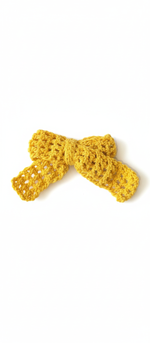 Crochet Bow Alligator Hair Clip - Yellow