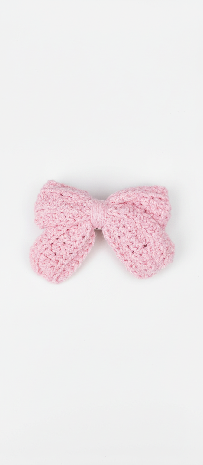 Crochet Cute Bow Alligator Hair Clip - Pink