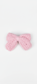Crochet Cute Bow Alligator Hair Clip - Pink