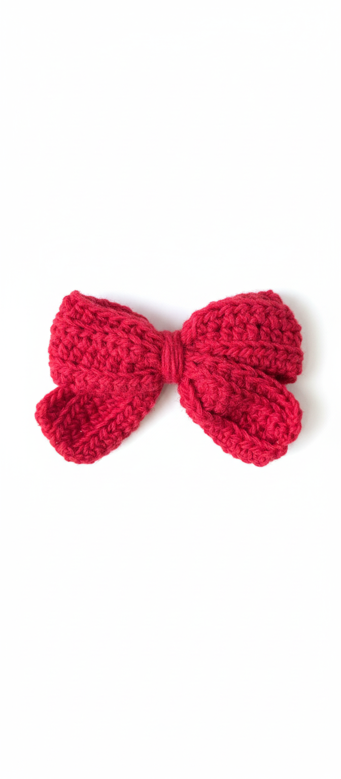 Crochet Cute Bow Alligator Hair Clip - Red