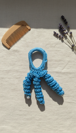 Crochet Hair Bands with Hanging Curls - Blue
