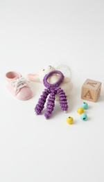 Crochet Hair Bands with Hanging Curls - Purple