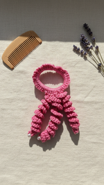 Crochet Hair Bands with Hanging Curls - Pink